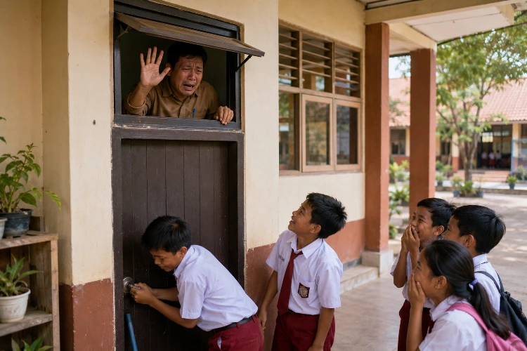 Pak Komar Terjebak di Toilet