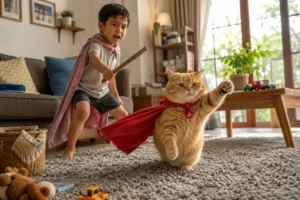 Saat Kucing Gemuk Jadi Superhero