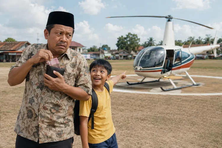 Bapak Pelit Naik Helikopter